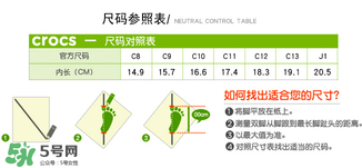 Crocs童鞋尺碼對(duì)照表 Crocs童鞋尺碼如何選擇？
