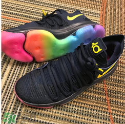 nike kd 10 be true彩虹配色實(shí)物怎么樣？杜蘭特10彩虹底照片曝光