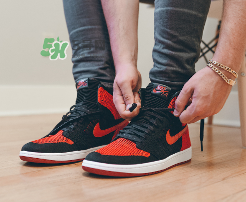 air jordan 1 flyknit banned上腳怎么樣？aj1編織款毛線鞋上腳效果
