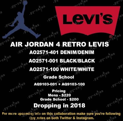 levis與air jordan 4聯(lián)名系列有哪幾款？