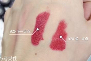 嬌蘭寶石口紅25還是28？兩款冰冰紅大比拼