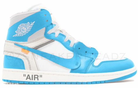 off white聯(lián)名air jordan 1北卡藍(lán)配色發(fā)售時間_多少錢？