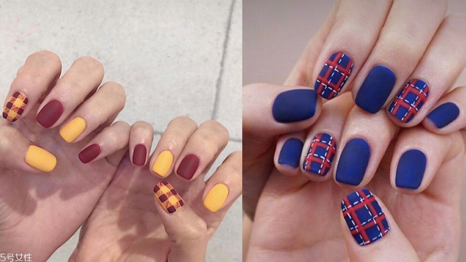 8款質(zhì)感秋冬格紋美甲圖片 每一款都美到冒泡 8款質(zhì)感秋冬格紋美甲圖片 每一款都美到冒泡